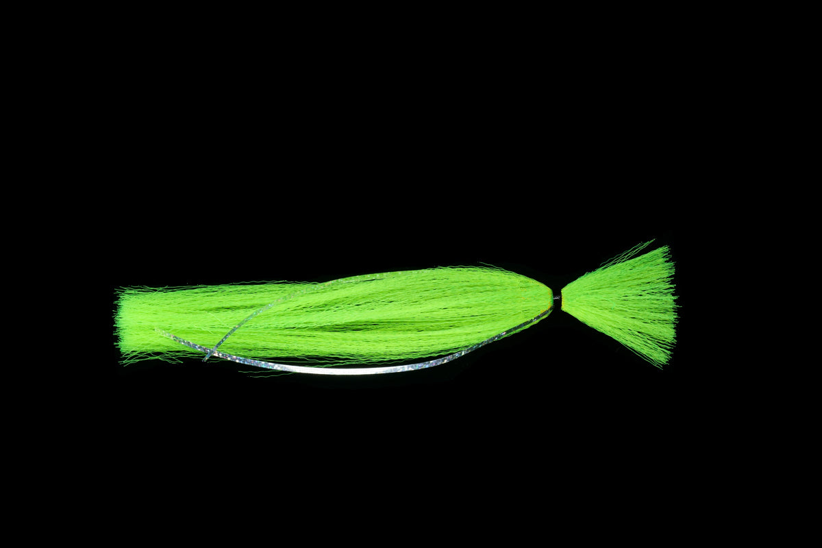 Chartreuse Trolling Witch. These Gulfstream Lures are made with high quality nylon streamers. These trolling streamers are the perfect compliment to rig with ballyhoo, belly strips, squid, etc. used as sailfish lures, dolphin lures, tuna lures, wahoo lures, and kingfish lures. Trolling Lures and Trolling Streamers. Trolling Skirts and Trolling Rigs. Trolling for dolphin, trolling for wahoo.