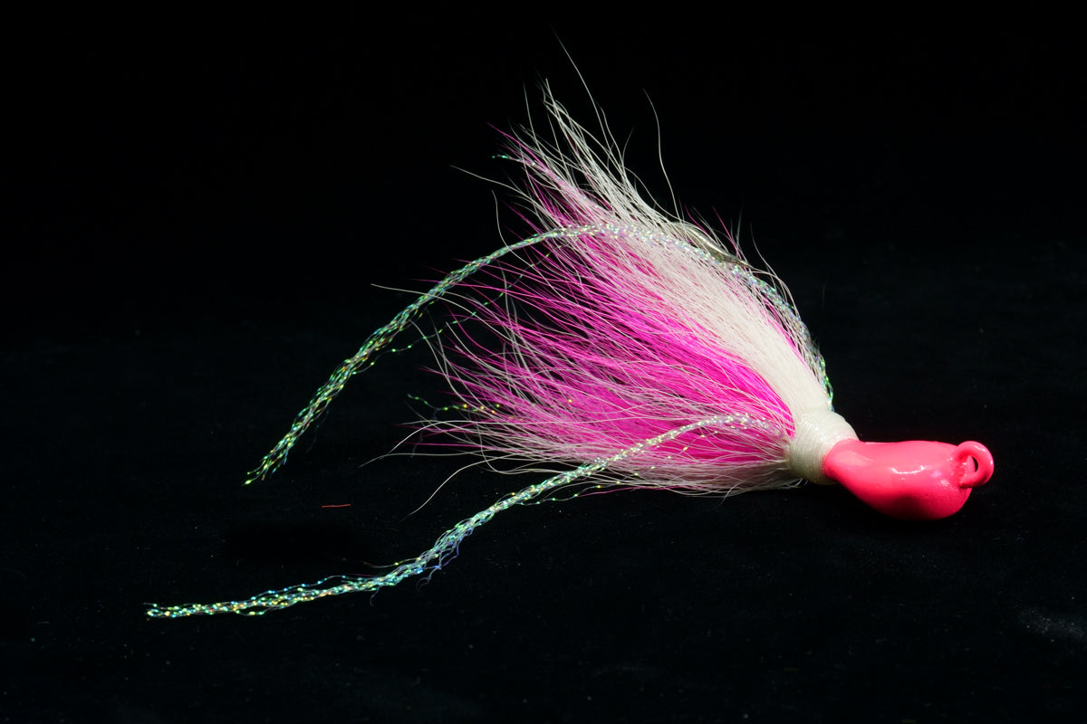 Pink and White Cobia Killer Lure, Gulfstream Lures, Bucktail Lures, Bottom Lures, Bottom Jigs, Cobia Lures, Casting Lures, Saltwater Lures