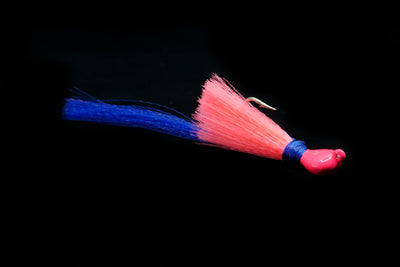 pink head with pink body and blue tail pea hawk jig, gulfstream lures, peacock bass lure, peacock bass jig, mangrove snapper lure, mangrove snapper jig, redfish lure, redfish jig, casting jig