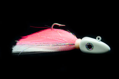 pink and white arrowhead lure, gulfstream lures, saltwater lures, fishing jigs, grouper lures, snapper lures, amberjack lures, cobia lures, kingfish lures, saltwater jigs, arrowhead jig, bottom lures, bottom jigs,