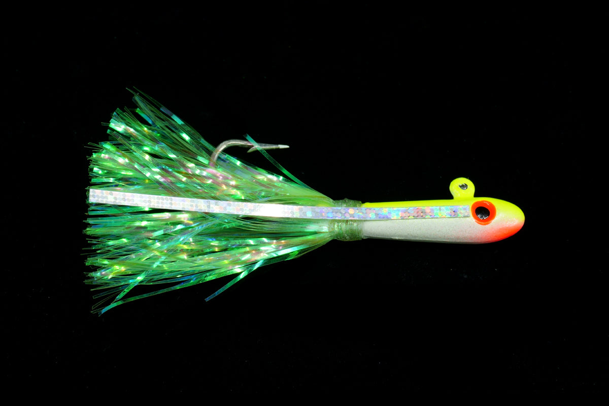 Chartreuse Pearl Flash Minnow Lure, Gulfstream Lures, Spanish mackerel lures, ladyfish lures, snapper lures, dolphin lures, best baitfish lures, blue runner lures, best baitfish lures