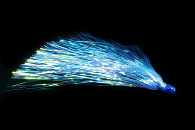 Flash Witch with blue head and flashy light blue body, gulfstream lures, best trolling lures, drifting baits, drifting lures, dolphin lures, sailfish lures, wahoo lures,