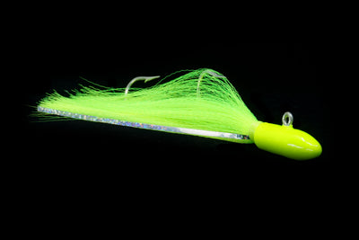 Chartreuse Kingfish Jig, kingfish jig with double hooks, best kingfish jig, best kingfish lure, saltwater jigs, saltwater lures, gulfstream lures