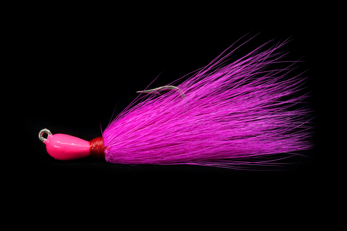 Pink Skimmer Jig. This gulfstream lure is great as saltwater jigs, cobia lures, cobia jigs, striper lures, striper jigs, snook lures and snook jigs and bottom jigs. Saltwater lures.