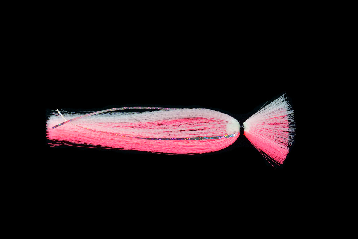Pink and White Trolling Witch. These Gulfstream Lures are made with high quality nylon streamers. These trolling streamers are the perfect compliment to rig with ballyhoo, belly strips, squid, etc. used as sailfish lures, dolphin lures, tuna lures, wahoo lures, and kingfish lures. Trolling Lures and Trolling Streamers. Trolling Skirts and Trolling Rigs. Trolling for dolphin, trolling for wahoo.