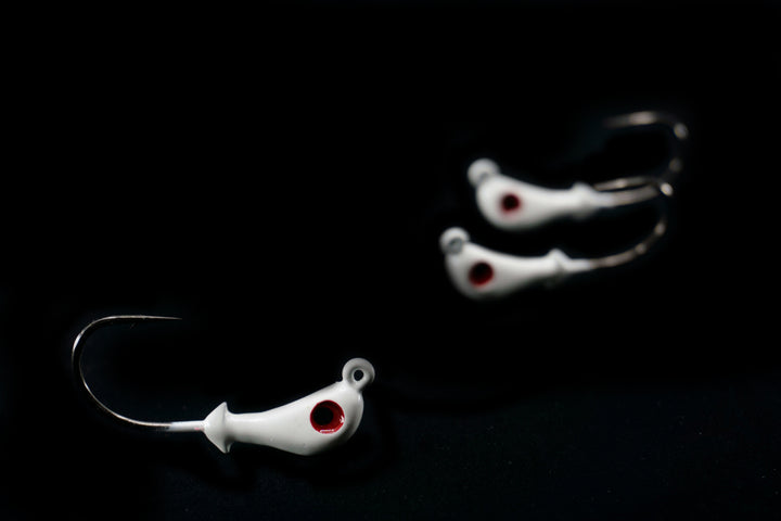 50 Têtes De Jig Phosphorescentes Type Pony Head – Blanc Qui Brille – Taille Assortie Garrett Outdoors