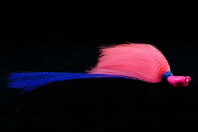 Skimmer Flair Hawk lures with Pink Head, pink body and blue tail.. This gulfstream lure is great as snook lure, snook jig, Tarpon Lure, Tarpon Jig, Cobia Lure, Cobia Jig, Bottom Jig and more. It is very effective both a near shore and offshore saltwater lure