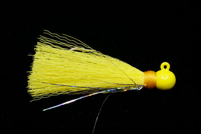 Yellow Yellow Tail Jigs. This Gulfstream Lure with a bell-shaped head, nylon skirt and flashy Mylar strips make the Yellowtail Jig irresistible. It is the best yellow tail jig and also great when used as Pompano Jig, Spanish Mackerel lure, Jack lure. Saltwater casting jigs, saltwater casting lure.
